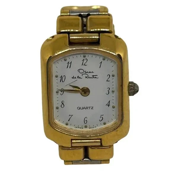 Vintage Oscar de la Renta Studio Two-Tone Watch Houndstooth Dial 294-Y121A 25mm Vintage Oscar de la Renta Studio Two-Tone Watch Houndstooth  main image 3